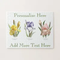 Iris Flower Garden Botanical Art Jigsaw Puzzle