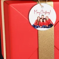 Family picture Christmas gift tag