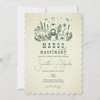 Margs Matrimony Skull Mexican Fiesta Couple Shower Invitation