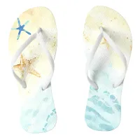 *~* AR7 Beach Sea Shore Star fish Nautical Flip Flops