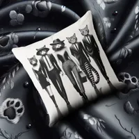 Hep Cat Runway Models Walking the Catwalk Throw Pillow