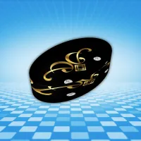 Gold twirl on black with diamond | paperweight