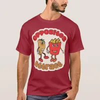 Taco Fry Opposites Attract Funny Food Cartoon T-Shirt