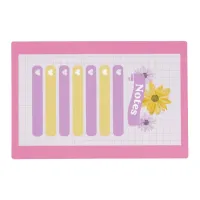 Yellow Purple Girly Floral Flower Blossom Hearts Placemat