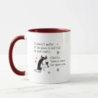 Room for More Wine Funny Quote with Cat Mug