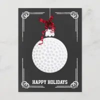 chalkboard golfer Christmas Cards