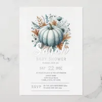 Fall Pumpkin Baby Shower Foil Invitation