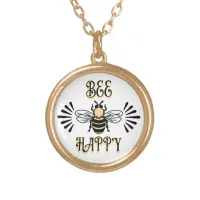 Bee Happy | Vintage Colors Honey Bee Gold Plated Necklace