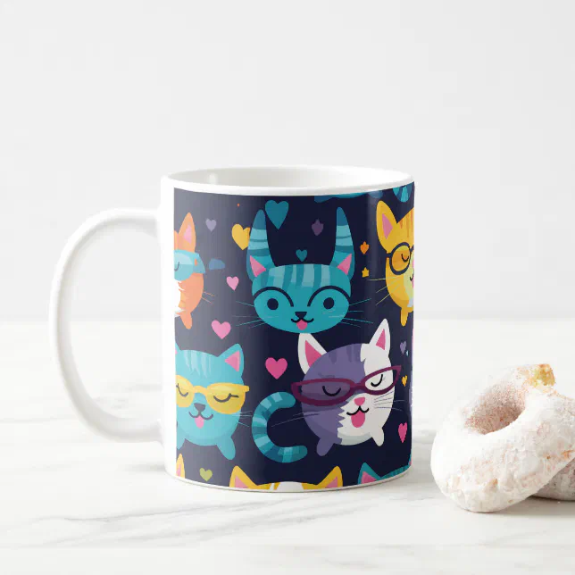 Assorted Cat Faces Funny Cool Cats Coffee Mug