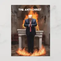 Trump Prays in a Church The Anti-Christ Postcard