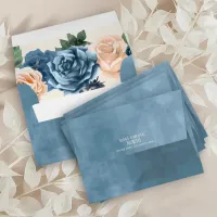 Roses Blue/Peach Wedding ID584 Envelope