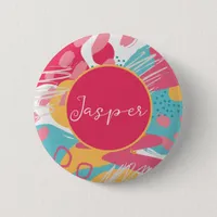 Colorful Abstract Personalized Button