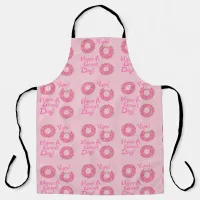 Fun Cute Great Day Donut Slogan Pattern Apron