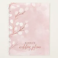 Watercolor Snowdrops Wedding Pink/Copper ID726 Planner