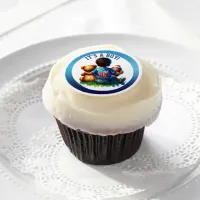 Football Baby Boy and Teddy Baby Shower It's a Boy Edible Frosting Rounds