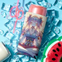 Namaste Anime Girl Meditating Seltzer Can Cooler