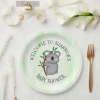 Personalized Koala Bear Themed Baby Shower Paper Plates