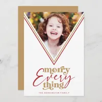 Modern Merry Everything Geometric Holiday Photo