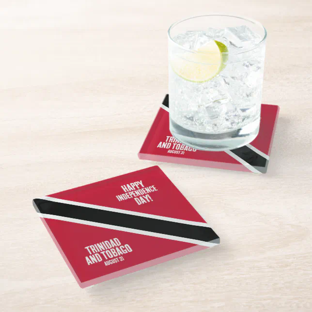 Trinidad & Tobago Independence Day National Flag Glass Coaster