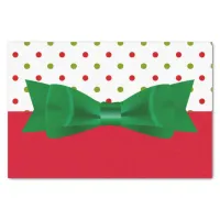 Green & Red Polka Dot Bow Tie Merry Christmas Tissue Paper