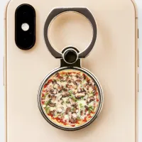 Mushroom and Green Peppers Cheese Pizza   Phone Ring Stand