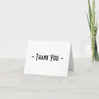 Black & White Text-Based Folded Thank You Card