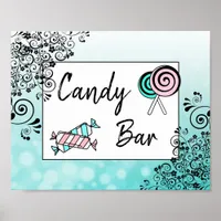 Candy Bar Wedding or Baby Shower  Sign Poster