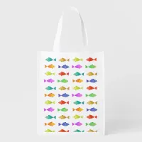 Cute colorful fish pattern  grocery bag