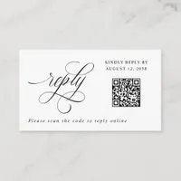 Luxury Elegant Small RSVP QR Code Wedding Reply En Enclosure Card