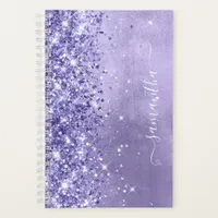 Periwinkle Glitter Lavender Blue Girly Signature Notebook