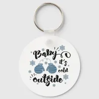 Fun Typography Christmas Keychain