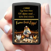 Harvesting Eggs at Dawn From a Lively Farmyard Zippo Lighter