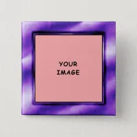 Royal Purple and White Ombre Photo Frame Pinback Button