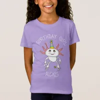 Personalized Axolotl Themed Birthday Girl T-Shirt