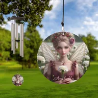 Beautiful January Fairy in Carnations Wind Chime