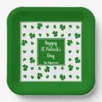 St Patrick's Day Irish Blessings Shamrock Pattern Paper Plates