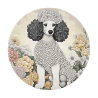 Poodle in Whimsical Flowers  Cutting Board