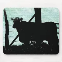 Grunge Cow Silhouette Mouse Pad