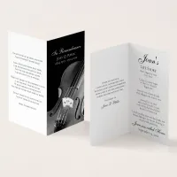 Violin Musician Funeral Memorial Prayer Business Card