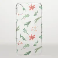 *~* Holly Poinsettias Christmas See Through iPhone X Case