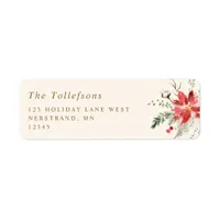 Boho Christmas Woodsy Elegant Return Address Label