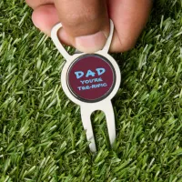 Dad You're Tee-Rific Golf Pun Maroon And Blue Divot Tool