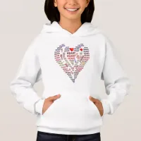 Words of Heart Girls Hooded Sweatshirt