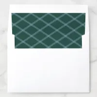 Slate Blue Diamond Line Art on Forest Green Envelope Liner