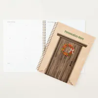 Southwest Chile Wreath on Rustic Wood Door Planner