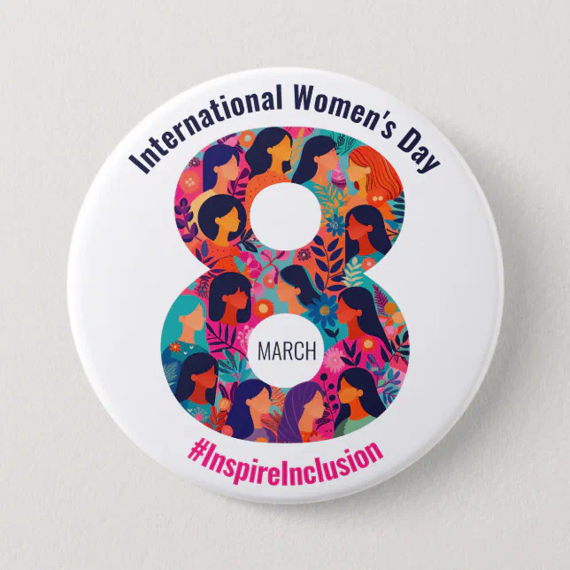 March 8 International Women's Day IWD Button