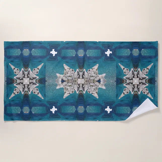 Marine landscape in Kaleidoscope Beach Towel