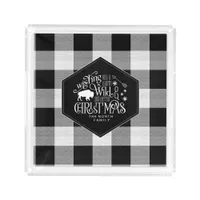 Wild Wonderful Christmas Black Buffalo Plaid ID604 Acrylic Tray