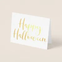 Elegant Happy Halloween Boo Typography Foil Card