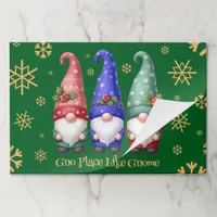 Festive Trio of Christmas Gnomes with Snowflakes Paper Pad